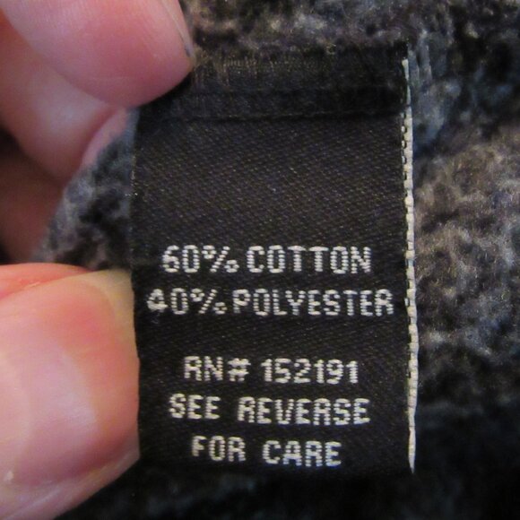 Knickerbocker Gray/Black Full Zip Sweater Fleece Interior Cotton/Poly Blend EUC - Picture 7 of 8